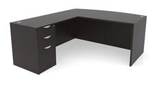 L Shaped Single Pedestal Desks PBD Furniture 72in x 72in Bow Front L-Desk Single Pedestal