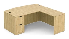 L Shaped Single Pedestal Desks PBD Furniture 72in x 72in Bow Front L-Desk Single Pedestal