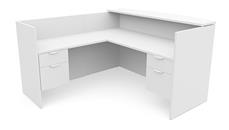Reception Desks - L Shaped PBD Furniture L-Shape Double Hanging Pedestal Reception Desk