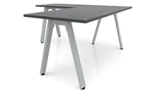 L Shaped Desk Shells PBD Furniture 60in x 78in Metal A-Leg L-Shaped Desk