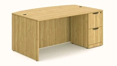 Stand-Alone Single Pedestal Desks PBD Furniture 72in W x 41in D Single Pedestal FF Bow Desk