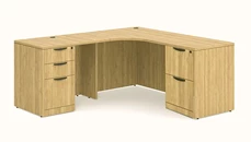 L Shaped Double Pedestal Desks PBD Furniture 72in x 78in Double Pedestal L-Desk with Corner Extension