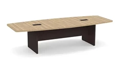 Conference Tables PBD Furniture 10ft Two-Tone Boat Shaped Slab Base Conference Table
