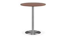 Cafeteria Tables PBD Furniture 36in Round Cafe Height Table with Brushed Aluminum Base