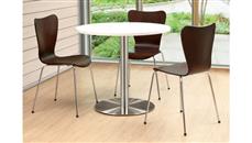 Cafeteria Tables PBD Furniture 36in Round Cafeteria Table with Brushed Aluminum Base