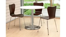 Cafeteria Tables PBD Furniture 36in Round Cafeteria Table with Brushed Aluminum Base