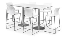 Cafeteria Tables PBD Furniture 30in x 6ft Rectangular Cafe Height Table with Brushed Aluminum Base