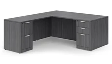 L Shaped Double Pedestal Desks PBD Furniture 60in x 77in Double Pedestal L-Shaped Desk