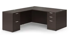 L Shaped Double Pedestal Desks PBD Furniture 66in x 77in Double Pedestal L-Shaped Desk