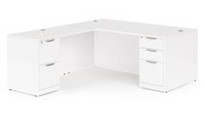 L Shaped Double Pedestal Desks PBD Furniture 60in x 77in Double Pedestal L-Shaped Desk