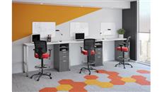 Benching PBD Furniture 3 Person Sit-to-Stand Workstation