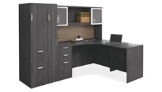 L Shaped Desks with Hutch PBD Furniture 66in x 90in L Shaped Desk Unit