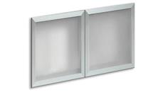 Desk Hutches PBD Furniture Silver Framed Glass Doors for 60in Hutch (Set of 2)