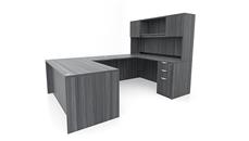 U Shaped Desks Office Source Furniture 60in x 101in Double Pedestal U-Desk with Door Hutch (60inx30in Desk, 47inx24in Bridge)