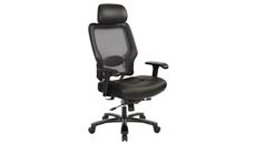 Ergonomic Task Chairs WFB Designs Big & Tall Dual Layer Air Grid Mesh & Leather Manager Chair with Headrest