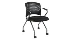 Nesting Chairs WFB Designs Plastic Vent Back Nesting Chair with Arms - Black