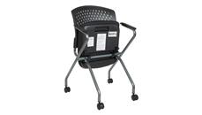 Nesting Chairs WFB Designs Plastic Vent Back Nesting Chair with Arms and Enhanced Fabric Seat
