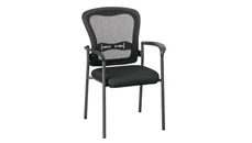 Lobby & Guest Chairs - Metal WFB Designs Mesh Back Visitor Chair with Black Fabric Padded Seat