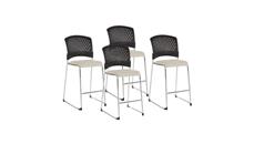 Stools WFB Designs Plastic Vent Back Stool (Pack of 23) with Enhanced Fabric Seat and Dolly