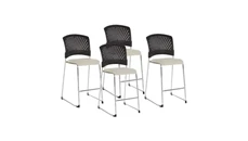 Stools WFB Designs Plastic Vent Back Stool (Pack of 23) with Enhanced Fabric Seat and Dolly