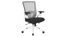 Ergonomic Task Chairs WFB Designs White Mesh High Back Chair, White Frame & Base, Black Mesh Seat