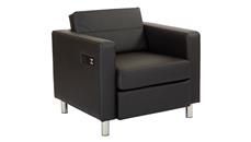 Club & Lounge Chairs WFB Designs Arm Chair in Enhanced Vinyls with Power Charging Outlets