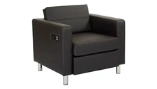 Club & Lounge Chairs WFB Designs Arm Chair in Enhanced Vinyls with Power Charging Outlets