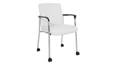 Lobby & Guest Chairs - Metal WFB Designs Low Back Faux Leather Guest Chair with Casters