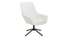 Club & Lounge Chairs WFB Designs Faux Leather Swivel Swoop Guest Chair with Black Base