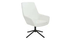 Club & Lounge Chairs WFB Designs Faux Leather Swivel Swoop Guest Chair with Black Base