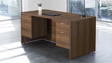Stand-Alone Double Pedestal Desks Office Star 66in x 30in Double Hanging Pedestal Desk