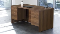 Stand-Alone Double Pedestal Desks Office Star 60in x 30in Double Hanging Pedestal Desk