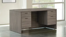 Stand-Alone Double Pedestal Desks Office Star 60in x 30in Double Hanging Pedestal Desk