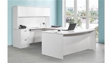 U Shaped Desks with Hutch WFB Designs Double Pedestal Bow Front U-Desk with Wood Door Hutch