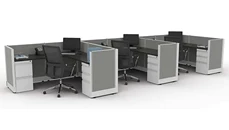 Cubicles WFB Designs 39in H 3-Person Cubicle Fabric Panels - Powered