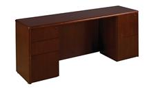 Wood Veneer Desks WFB Designs 66in x 20in Double Pedestal Wood Veneer Credenza Desk