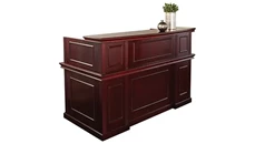Reception Stand-Alone Desk WFB Designs 72in x 36in x 45.5in H Double Pedestal Wood Veneer Reception Desk