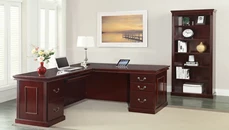 L Shaped Double Pedestal Desks Office Star 72in x 84in Double Pedestal Wood Veneer L-Desk