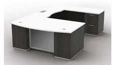 U Shaped Double Pedestal Desks Office Star Bow Front U-Desk