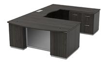 U Shaped Double Pedestal Desks WFB Designs Bow Front U-Desk with Pedestal and Lateral File