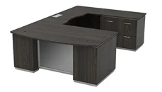 U Shaped Double Pedestal Desks WFB Designs Bow Front U-Desk with Pedestal and Lateral File