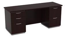 Stand-Alone Double Pedestal Desks WFB Designs 72in x 24in Double Pedestal Credenza Desk