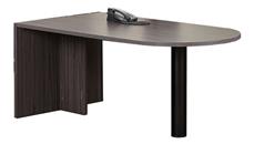 Stand-Alone Desk Shells WFB Designs 72in x 36in Bullet Desk Shell w/ Black Post