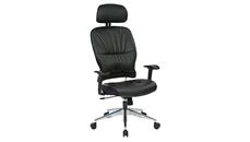 Ergonomic Task Chairs WFB Designs Bonded Leather Mid Back Chair with Adj. Headrest and Polished Aluminum Base