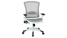 Ergonomic Task Chairs WFB Designs Mesh Back and Seat Office Chair with White Frame, Adjustable Flip Arms