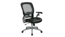 Ergonomic Task Chairs WFB Designs Light Mesh Back and Top Grain Leather Seat Office Chair
