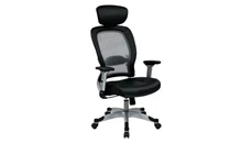 Ergonomic Task Chairs WFB Designs Light Mesh Back and Bonded Leather Seat Office Chair with Headrest