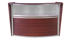 Reception Stand-Alone Desk Regency Furniture Plexi Single-Unit Reception Curved Desk Workstation 72in W x 32in D