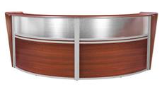Reception Desks - U Shaped Regency Furniture Plexi Double-Unit Reception Curved Desk Workstation