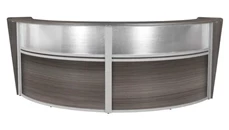 Reception Desks - U Shaped Regency Furniture Plexi Double-Unit Reception Curved Desk Workstation